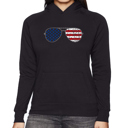 Black XL Americana Sunglasses - Women's Word Art Hooded Sweatshirt