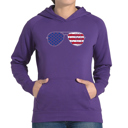 Purple Medium Americana Sunglasses - Women's Word Art Hooded Sweatshirt