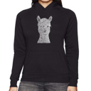 Black Small Alpaca - Women's Word Art Hooded Sweatshirt