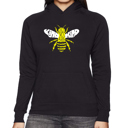 Black Small Bee Kind - Women's Word Art Hooded Sweatshirt