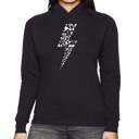 Black Large Lightning Bolt - Women's Word Art Hooded Sweatshirt