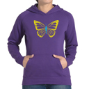 Purple Small Butterfly - Women's Word Art Hooded Sweatshirt