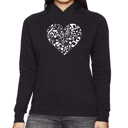 Black XL Heart Notes - Women's Word Art Hooded Sweatshirt