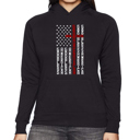 Black Medium Cross Flag - Women's Word Art Hooded Sweatshirt