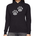 Black Medium Cat Mom - Women's Word Art Hooded Sweatshirt