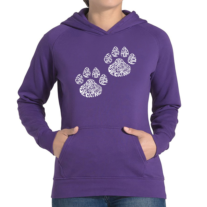 Cat Mom - Women's Word Art Hooded Sweatshirt