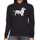Black Large Dachshund - Women's Word Art Hooded Sweatshirt