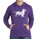 Purple Medium Dachshund - Women's Word Art Hooded Sweatshirt
