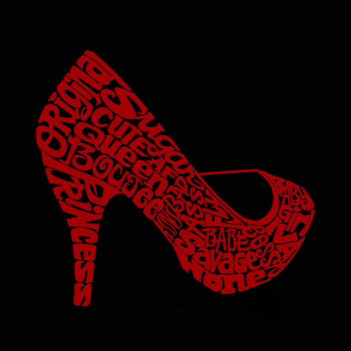 Women's Word Art T-Shirt - High Heel