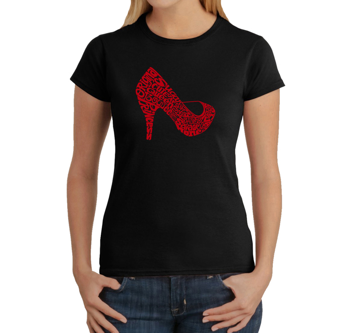 Women's Word Art T-Shirt - High Heel