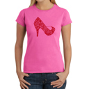 Pink Large Women's Word Art T-Shirt - High Heel