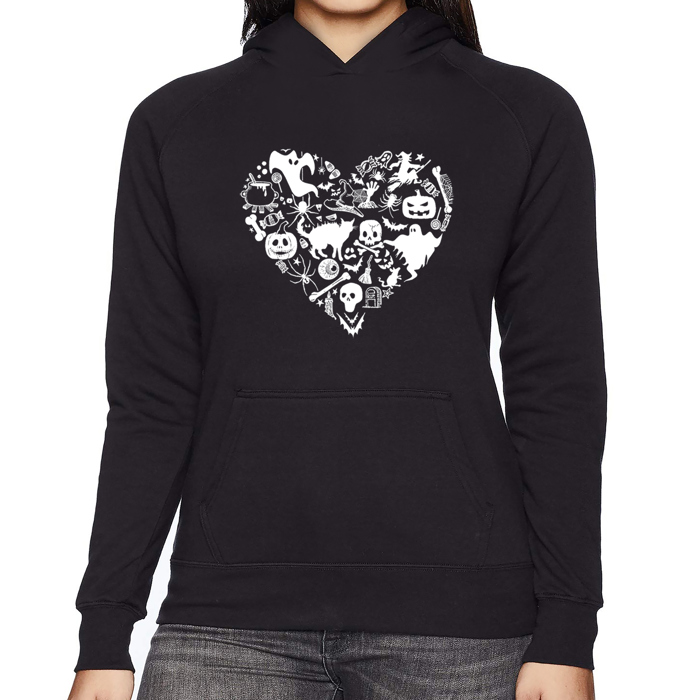 Halloween Heart - Women's Word Art Hooded Sweatshirt