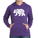 Purple Medium Explore - Women's Word Art Hooded Sweatshirt