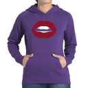 Purple Large Fabulous Lips - Women's Word Art Hooded Sweatshirt