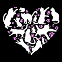  Cat Heart - Women's Word Art Hooded Sweatshirt
