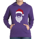 Purple Small Feliz Navidad Santa Claus - Women's Word Art Hooded Sweatshirt