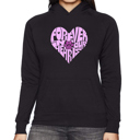 Black Small Forever In Our Hearts - Women's Word Art Hooded Sweatshirt