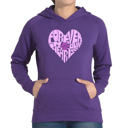 Purple XXL Forever In Our Hearts - Women's Word Art Hooded Sweatshirt