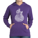  Rock Guitar Head - Women's Word Art Hooded Sweatshirt