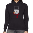 Black XXL Snowman Face - Women's Word Art Hooded Sweatshirt