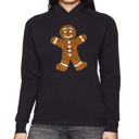 Black Medium Gingerbread - Women's Word Art Hooded Sweatshirt