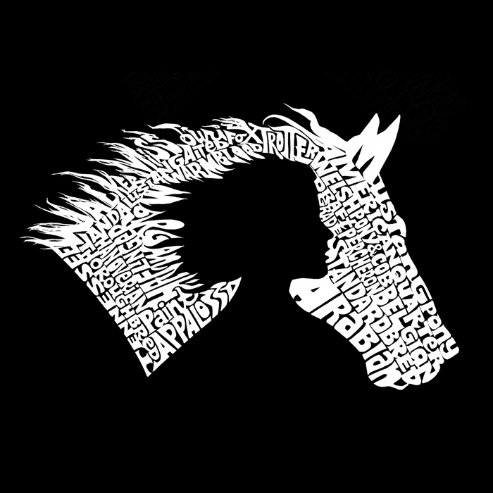 Girl Horse - Women's Word Art Hooded Sweatshirt
