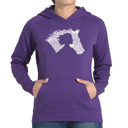 Purple Large Girl Horse - Women's Word Art Hooded Sweatshirt