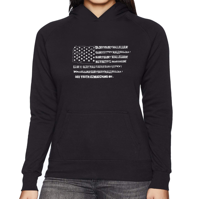 Glory Hallelujah Flag - Women's Word Art Hooded Sweatshirt