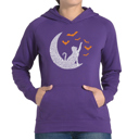Purple XXXL Lunar Bats - Women's Word Art Hooded Sweatshirt
