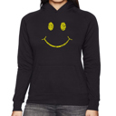  Be Happy Smiley Face - Women's Word Art Hooded Sweatshirt