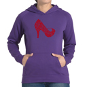 Purple Medium High Heel - Women's Word Art Hooded Sweatshirt