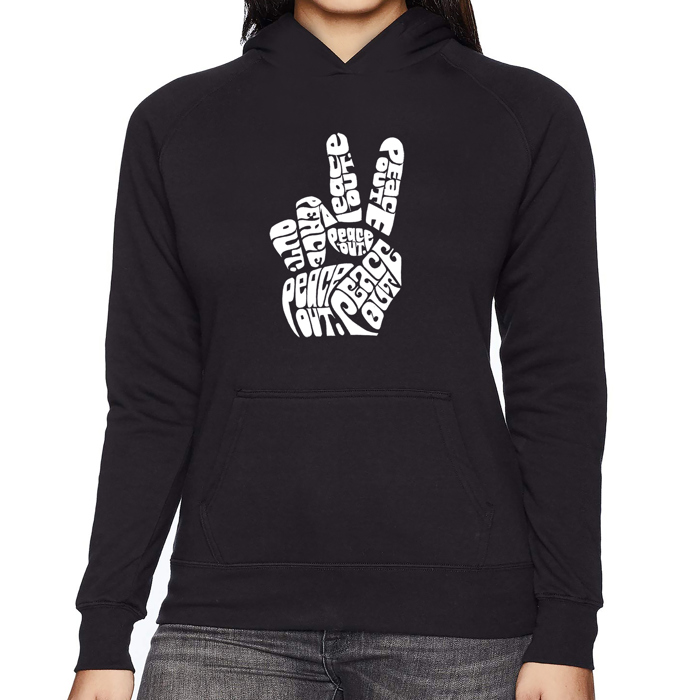 Peace Out - Women's Word Art Hooded Sweatshirt