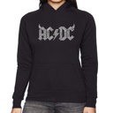 Black Small ACDC - Women's Word Art Hooded Sweatshirt