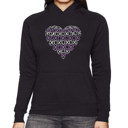 Black XXL XOXO Heart - Women's Word Art Hooded Sweatshirt