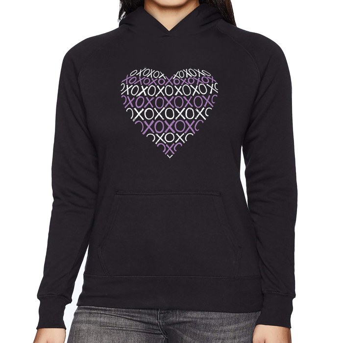 XOXO Heart - Women's Word Art Hooded Sweatshirt