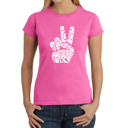  Women's Word Art T-Shirt - Peace Out