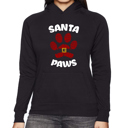 Black XL Santa Paws - Women's Word Art Hooded Sweatshirt