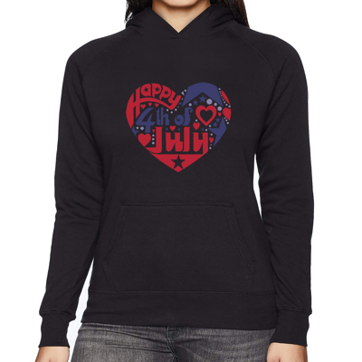 July 4th Heart - Women's Word Art Hooded Sweatshirt