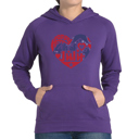 Purple Small July 4th Heart - Women's Word Art Hooded Sweatshirt