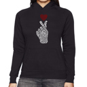 Black Small K-Pop - Women's Word Art Hooded Sweatshirt
