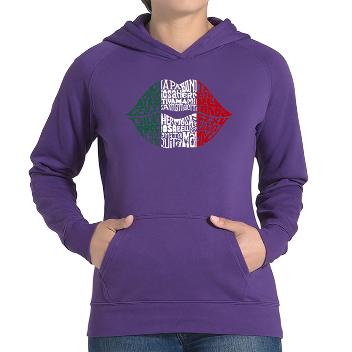 Latina Lips - Women's Word Art Hooded Sweatshirt