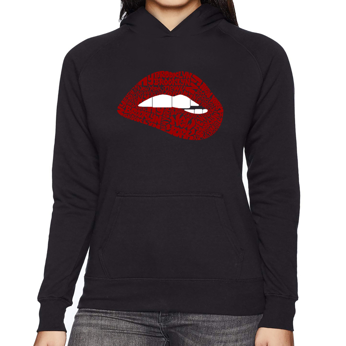 Brooklyn Lips - Women's Word Art Hooded Sweatshirt
