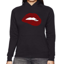 Black XL Brooklyn Lips - Women's Word Art Hooded Sweatshirt