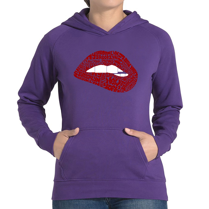 Brooklyn Lips - Women's Word Art Hooded Sweatshirt