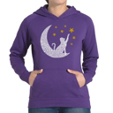  Cat Moon - Women's Word Art Hooded Sweatshirt