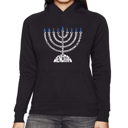 Black XXXL Menorah - Women's Word Art Hooded Sweatshirt