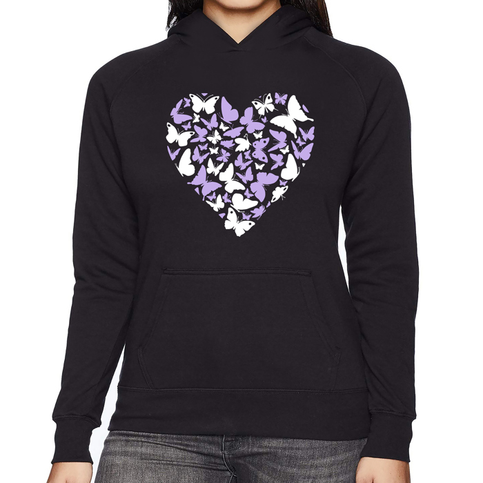 Butterfly Heart - Women's Word Art Hooded Sweatshirt
