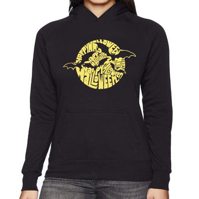 Women's Word Art Hooded Sweatshirt - Halloween Bats