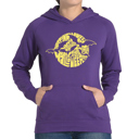 Purple XL Women's Word Art Hooded Sweatshirt - Halloween Bats