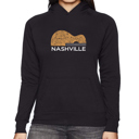 Black XL Nashville Guitar - Women's Word Art Hooded Sweatshirt